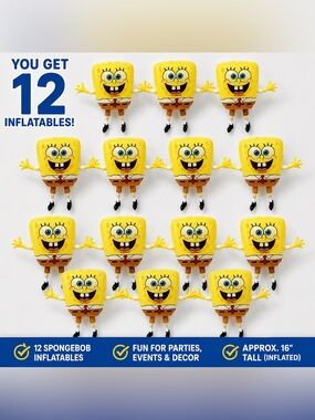 12- SpongeBob SquarePants Inflatable Character Decorations Party Supplies